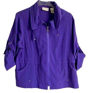 Draper's & Damon's Purple Full Zip Jacket with Pockets Women's Large